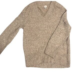 V-Neck Marled Taupe Tunic Sweater | Size XS | NWOT